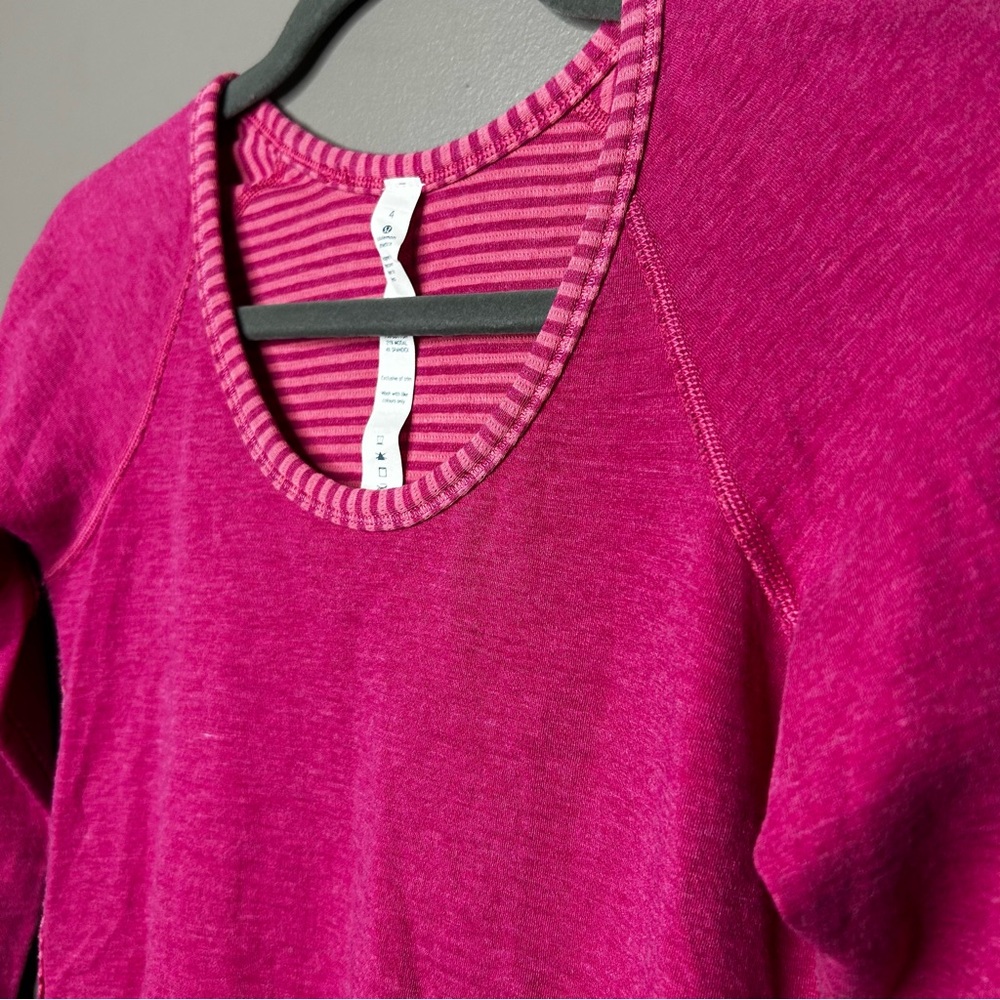lululemon athletica Pink Long Sleeve Top reversible size 4 - Picture 3 of 7